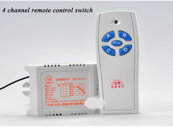 LED light accessories 4 channel digital remote control swtich XQ-411X , AC 220~240V, wireless remote control, 10 piece / lot