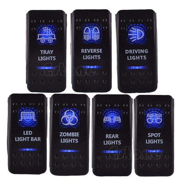 Free Shipping 12V 20A Bar ARB Carling Rocker Toggle Switch Blue LED Light Car Boat Sales order<$18no track