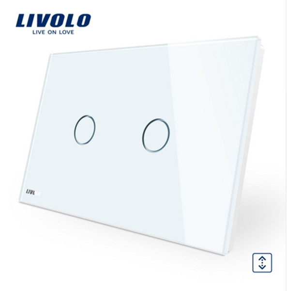 LIVOLO Wall Switch, 110~250V, Ivory White Glass Panel, AU/US Standard Curtain Touch Switch VL-C902W-11