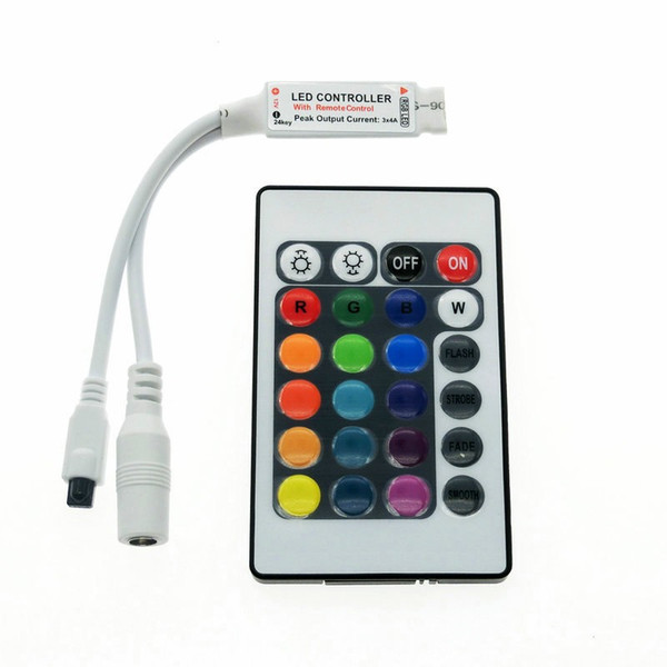 IR Mini RGB LED Controller DC12V 24Keys IR Remote Controller For 3528 5050 RGB LED Strip