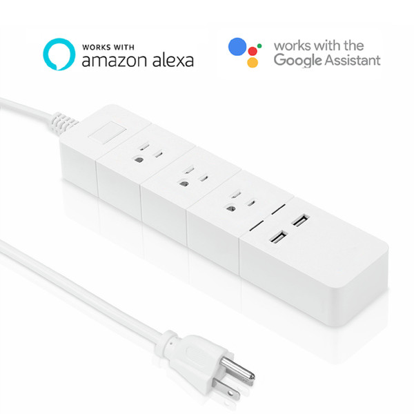 WiFi Smart Power Strip Surge Protector Compatible with Alexa & GoogleAssistant Auto-Off Function for Energy Saving Individual Control 3 AC O