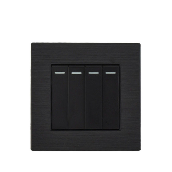 Black color wall switch and 10A 220-250V lamp switch and 4 gang 1 way / 2 way switch