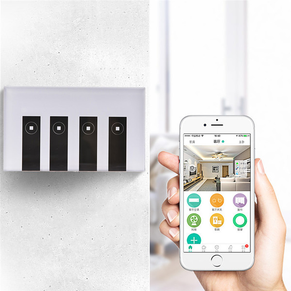 US 4 Gang LED Touch WIFI Switch Wireless Wall Smart Work With Alexa Google APP EWELINK LED Smart Switch