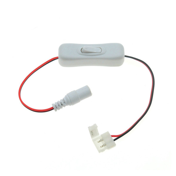 DC Connector to 2pin 8mm / 10mm Connector with Switch for Single Color LED Strip.