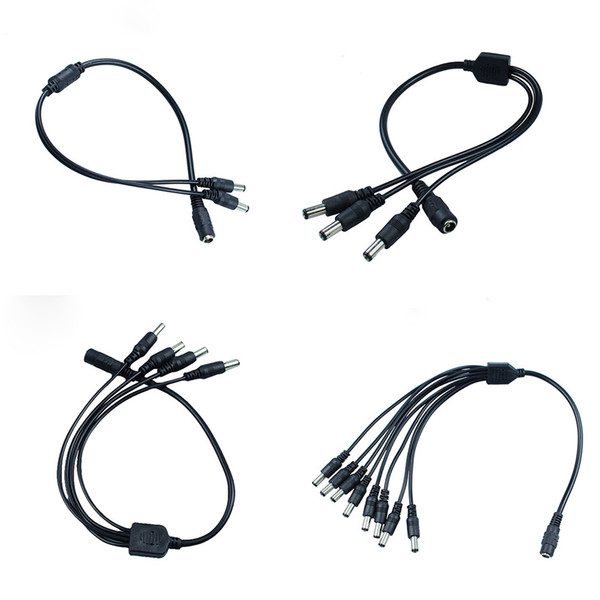 5.5x2.1mm DC Power Cable 1 Female to 2,3,4,5,6,8 Male Plug Splitter Adapter for Security CCTV Camera and LED Strip