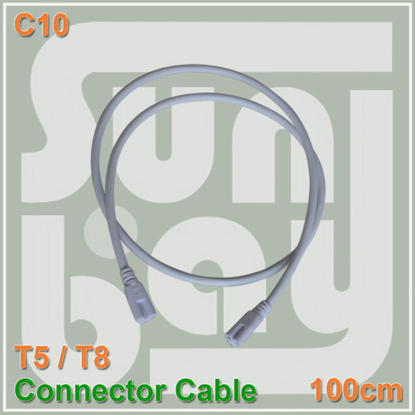 Free shipping T5 T8 connnecting wire 100cm power cords cable both side tube connector 3 pin sockets for integrated tube