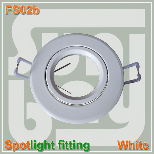 Free shipping SpotLight bulb holder fixture Round Fitting white color Gimbal Gimble adjustable