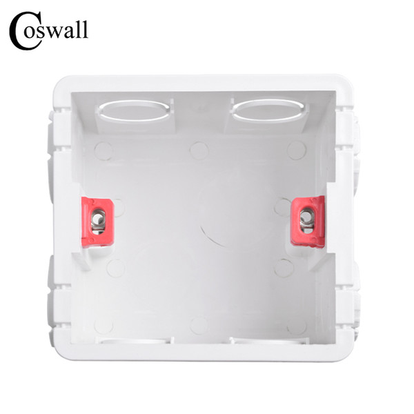 Coswall Adjustable Mounting Box Internal Cassette 86mm*83mm*50mm For 86 Type Switch and Socket White / Red Color Wiring Back Box