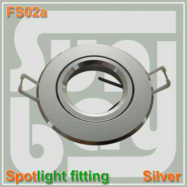 Free shipping high quality aluminum Round fitting Silver Gimbal Fixture Mounting Bracket For MR16 GU10 Spotlight