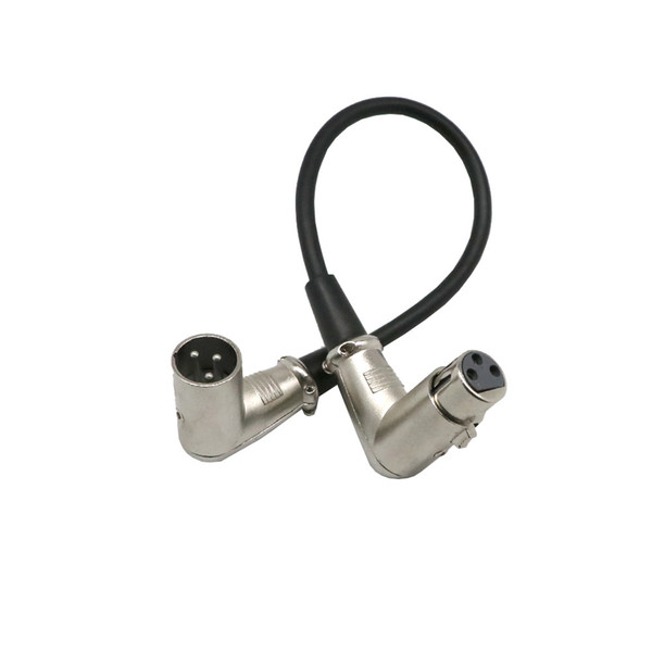 30cm DMX cable connector 90 Degree XLR Male plug to Right Angle Female Plug for stage light