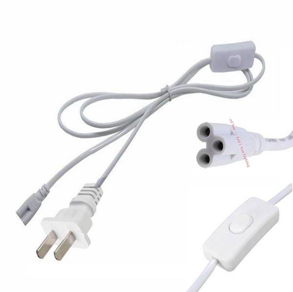 3ft 5ft 6ft Power Cords With switch US Plug Standard Connector For integrated T5 T8 Led Tube Lights