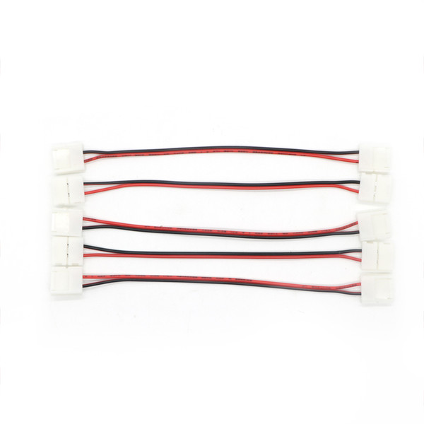 10mm 8mm 2 Pin Single Color 5050 LED Strip Connector Free Soldering Connecting Wire With Led PCB Connector