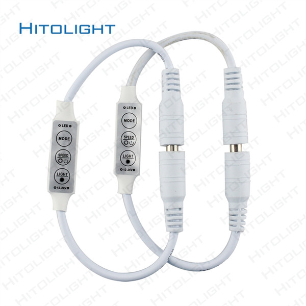 HITOLIGHT DC12V-24V Mini LED Single Color Controller Dimmer 3 key for Single Color LED Strip Light SMD 2835 5050 DC Connector