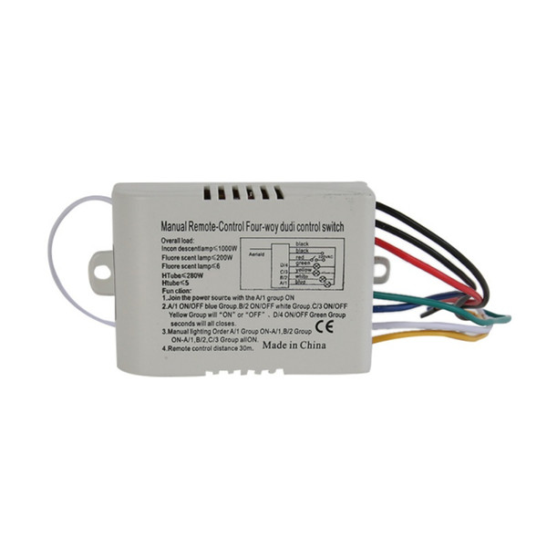 4 Channels ON/OFF 220V Lamp Remote Control Wireless Switch Receiver Transmitter