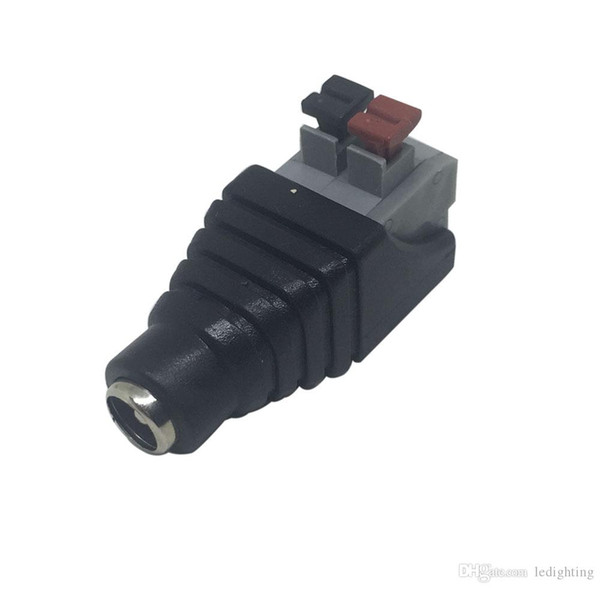 Led Connector Press 2 Pin Female DC Connector 2.1*5.5mm No Welding DC Power Adapter Plug Connector for 3528/5050/5730 Led Strip 50pcs