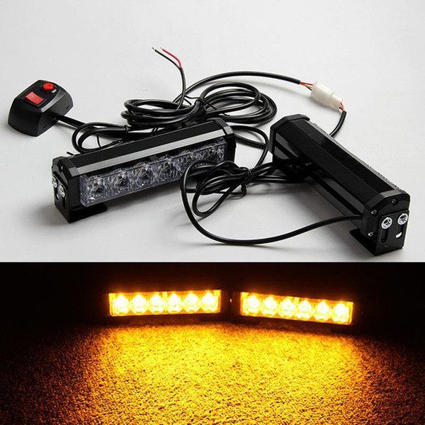 DHL 2x6LED Car Police Strobe Flash Light Modes Auto Warning Light 36W High Power Caution Lamp