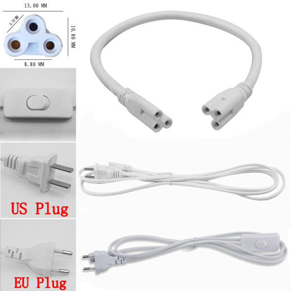 T5 T8 Connector Cable linkable cords Tube Accessories Extension Cord Switch For Integrated Led Tube Power Cable