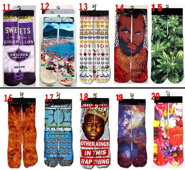 Free Ship 3d socks NEW design kids women men hip hop socks 3d odd socks cotton skateboard socks printed socks