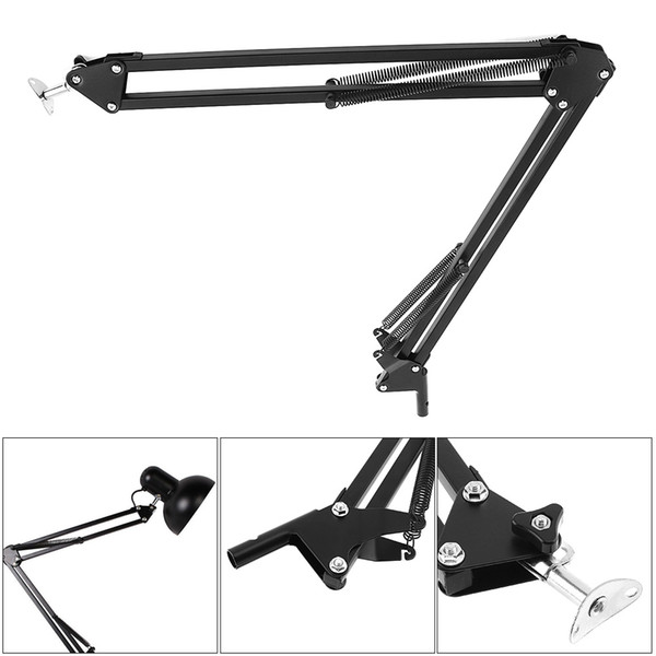 Universal Flexible Metal Holder with Overlength Swing Arm and Standing Bracket for Table Lamp Capacitor Microphone LEG_A0H