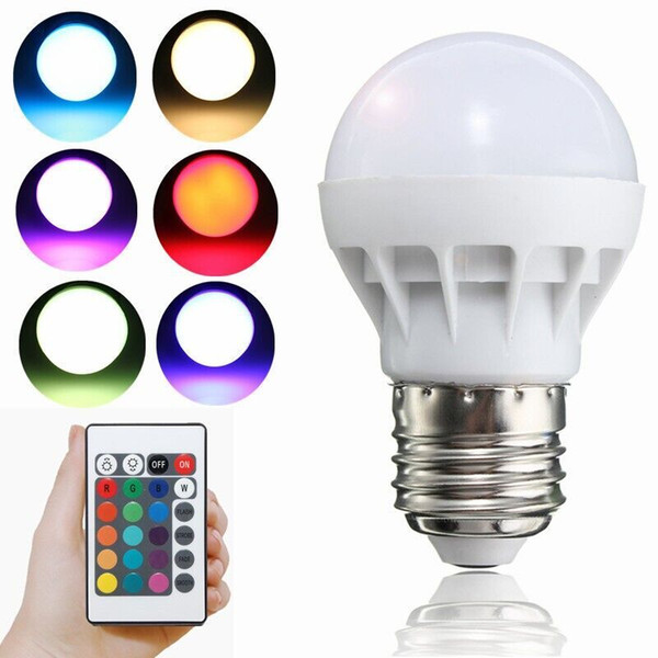 E27 B22 RGB LED Bulbs 3W LED Corn Bulbs Lights with Remote Control 12 Months Warranty