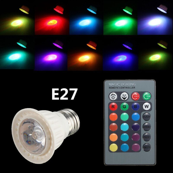 Hot Sale Remote 3W RGB LED Color Spotlights E27 B22 30 45 DegreeColorful Decoration Bulbs AC85-265V