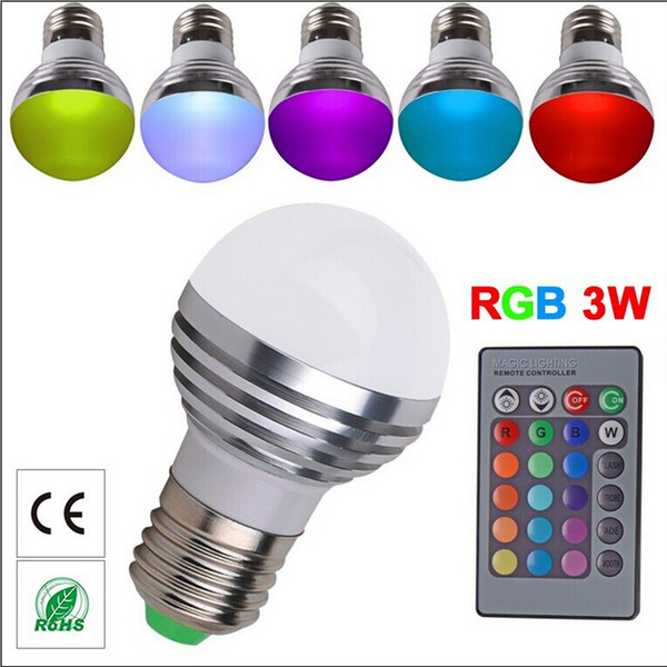 RGB LED Remote Control Color Changing Bulbs E27 E14 B22 GU10 MR16 GU5.3 Holiday Lights for Party Lamps