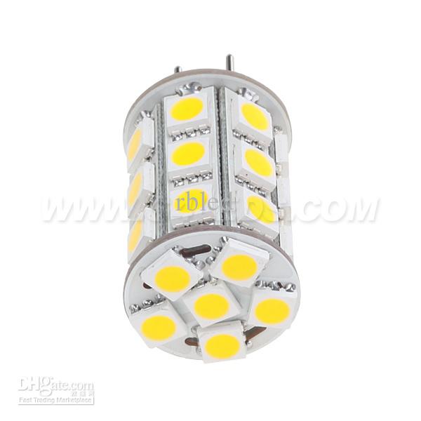 Free Shipping ! Led G6.35 Bulb GY6.35 27leds SMD 5050 4W Dimmable 12VDC 12VAC 24VDC 24VAC White Corn