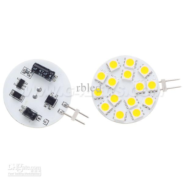 Free Shipment !Round Board LED G4 Light 15 LEDs SMD 5050 AC/DC10-30V Dimmable White Boats Ships