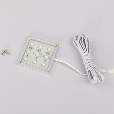 Free Shipment!Square Style Simple Slim LED Cabinet Spot Light 12VDC SMD 5050 9leds Aluminum White