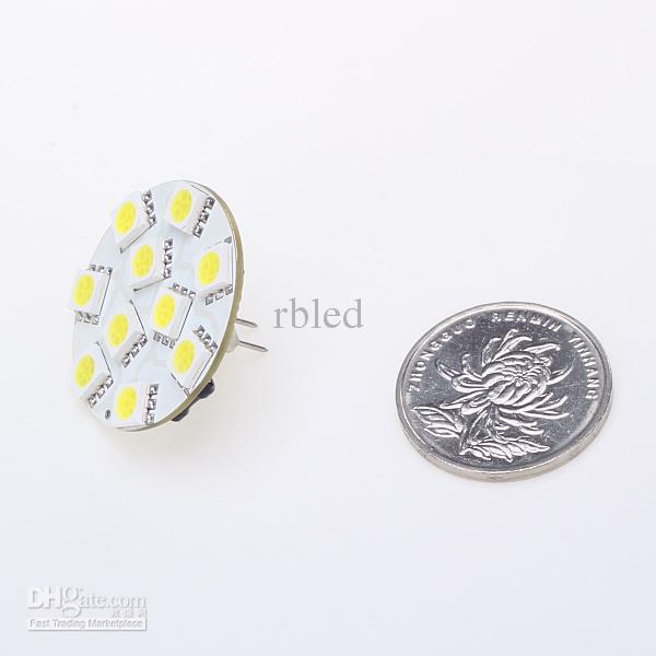 Free Shipment 10 LED G4 Light Round Board Wide voltage AC/DC10-30V SMD5050 Back Pin White Warm White