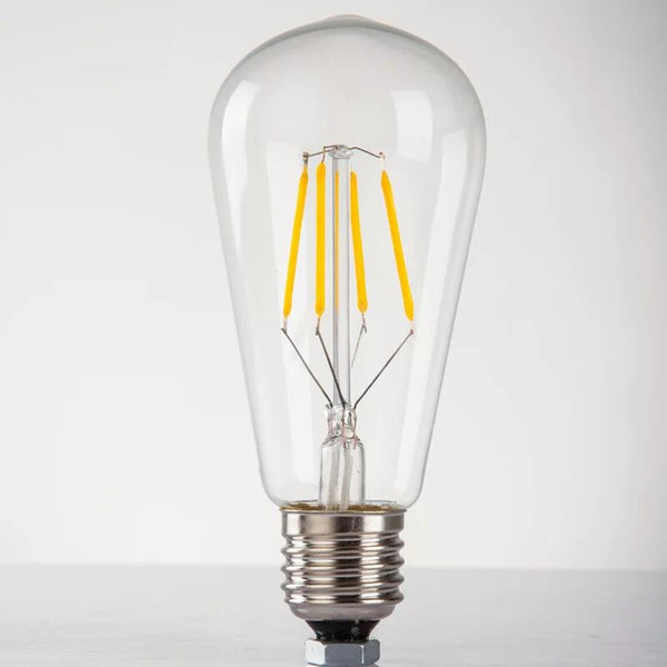 Free shipping 4W Warmwhite 64*130mm 3000K 4000K 6000K 110V or 220VAC 480LM LED Filament Bulb light Wholesales