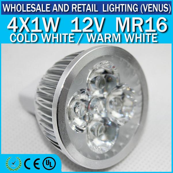 High Power super bright LED Bulb Lamp MR16 E27 B22 GU10 GU5.3 E14 4W 4*1W 5W 12V Warm White Cold White