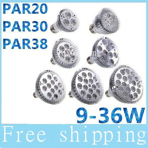 Warranty 2 years + E27 E26 PAR20 PAR30 PAR38 led bulbs light 9/14/18/24/30/36W 110V 220V warm/pure/cool white led spotights