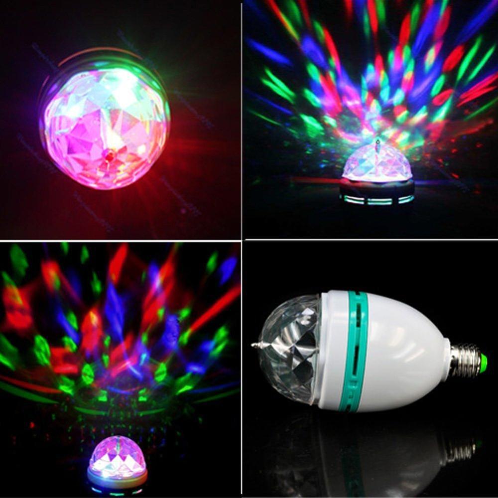 RGB Ball Effect E27 LED Stage Rotating Light Lamp For Disco DJ Party