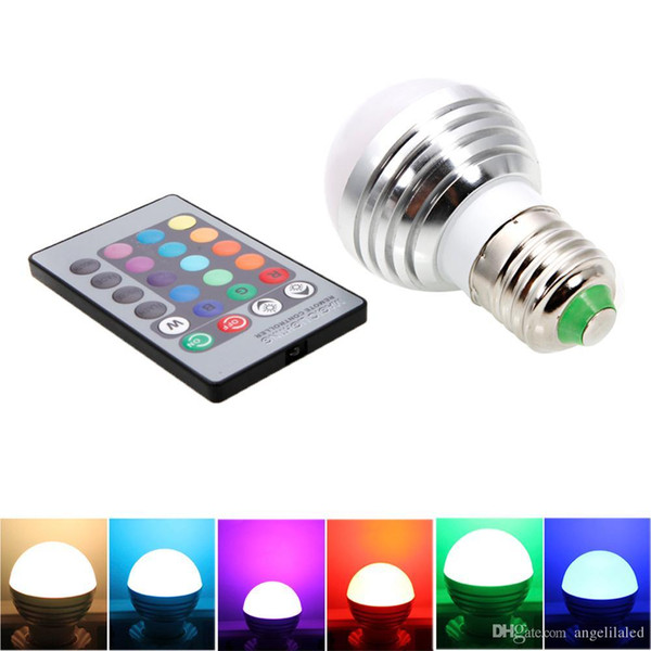 3W RGB LED Light Bulb E27/E26 Standard Screw Base 16 Colors Changing Dimmable with IR Remote Controller for Home Decoration/Bar/Party/KTV