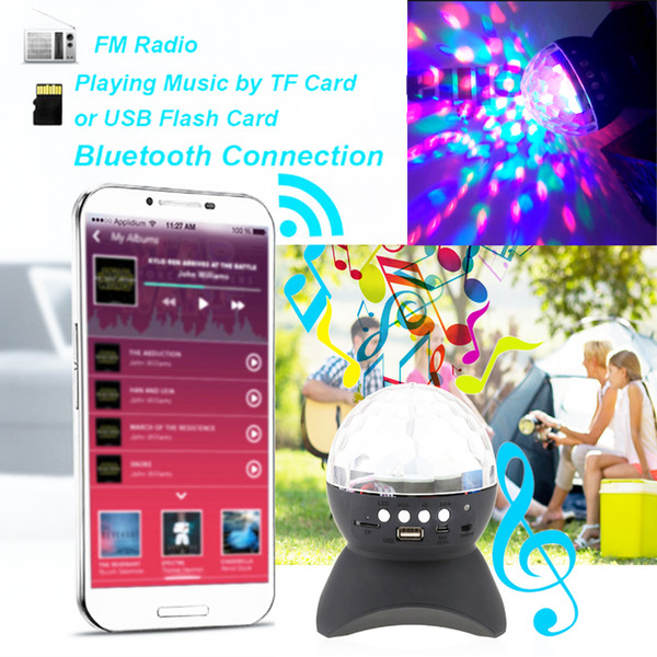 Colours Light Magic Ball speaker Full Color LED Crystal Rotating RGB Stage Light Home Party Stage Club DJ Show with Wireless Bluetooth