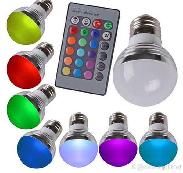 RGB led Bulb E27 3W Energy Saving Light RGB Bulbs AC85-265V Magic RGB Color Changing LED Light Bulb IR Remote Controller