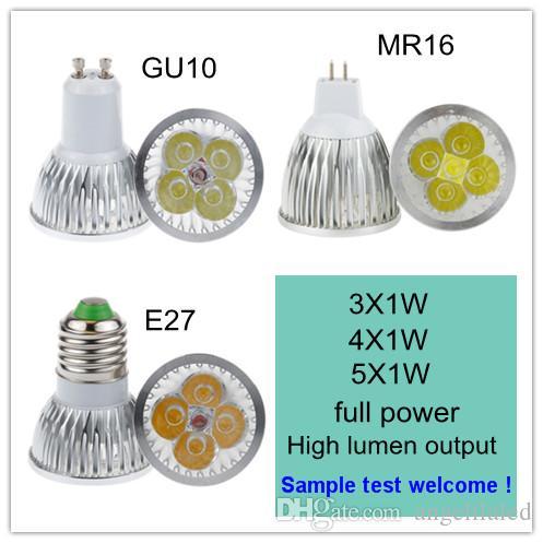 MR16 GU10 E27 Spotlights 3W 4W 5W with High Power Cree LED Spot Light White Bulb Non Dimmable Indoor Lighting Repace Halogen Lamp