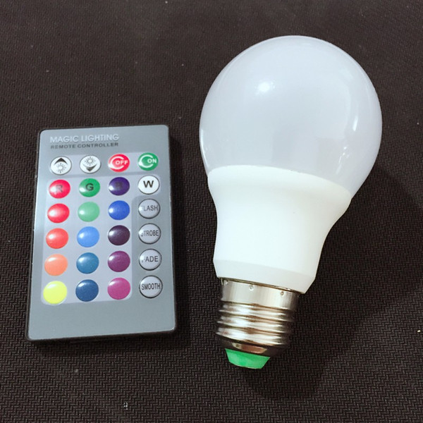 rgb led bulb e27 7w 16colors with remote control Dimmable Lampada led 110v 220v led Christmas lights FREE SHIPPING