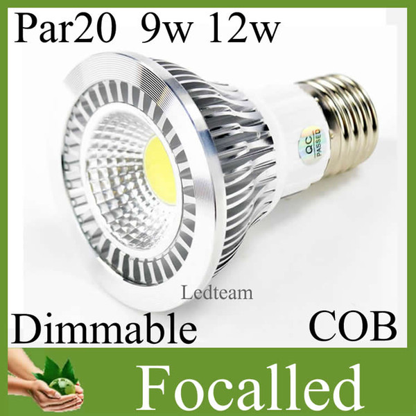 Free DHL 9W 12W COB LED Spotlight par20 Led bulbs lamp light Dimmable E27 E26 Gu10 650lm Led Spot Light AC85-265V Warm Natural Cool white