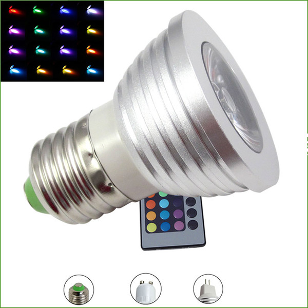 5W E27 RGB LED Bulb spot light 90V-260V 16 Colors Dimmable MR16 GU5.3 E14 GU10 Led Lamp Light Spotlight 12V +Remote Controller