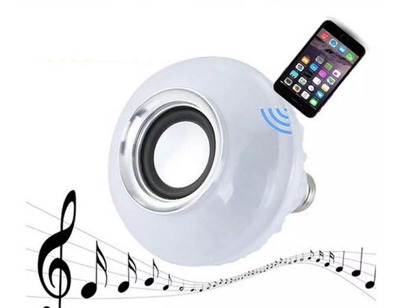 Wireless7W E27 LED RGB Bluetooth Speaker Bulb Light Lamp Music Playing & RGB Lighting with Remote Control AC 90-260v