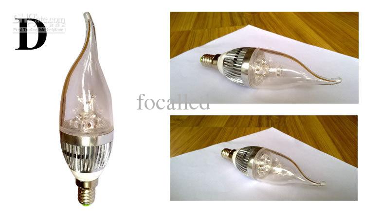 New Design High Power CREE 3X2W 6W Led Candle Bulb E12 E14 E27 110-240V Warm / Pure /Cool White LED Spotlight Light CE&ROHS UL