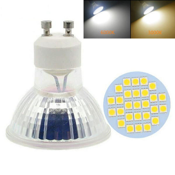 27leds SMD 5050 4W AC/DC12V MR16 LED bulb lamp Heat-resistant Glass Body 110V 220V GU10 E27 Led Spotlight bulb