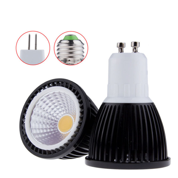 Hot Sales Black cob led dimmable spotlight 5w 7w 9w gu10 mr16 e27 Led lights lamp AC 110V 220V 12V Warm Cold White