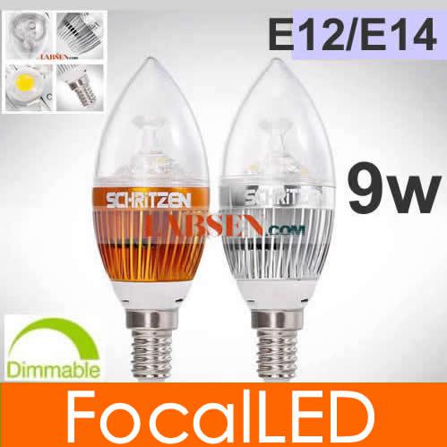 9w led candle bulb lamp dimmable led light E12 E14 GU10 85-265v 900 LM warm white pure white