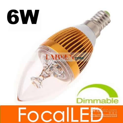 Dimmable E12 E14 e27 e26 6w 600lm led candle bulb lamp led light white warm white 110 230v