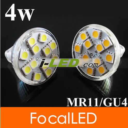 50pcs/lot MR11 / GU4 12ledS 5050SMD LED light bulb Pure Warm White Spot Light Bulb Lamp Cover 12v