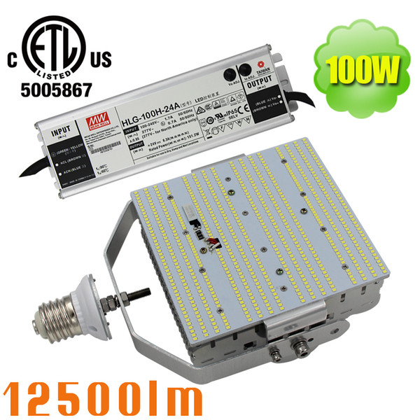 400W Metal Halide Replacement 100W LED Street Canopy Shoe Box Retrofit Light 5000K Daylight ETL cETL DLC 100-277VAC HID Replacement Lamps