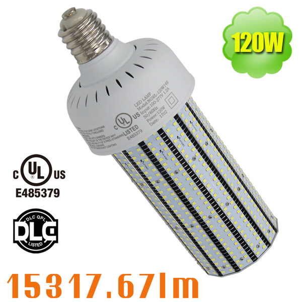 Parking Lot Shoebox LED Retrofit Mogul Base Replacement Bulb 120W (400Watt Equivalent) 100-277V UL DLC E39 High bay Warehouse Corn Cob Lamp